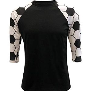 Sports Adult & Kids Raglan Shirt Printed Sleeves Athletic Jersey Soccer Volleyball Basketball Football
