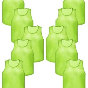31n2yx8tC1L.jpg 12 Pack Pro Training Pinnies for Youth & Adult Mesh High-Vis Scrimmage Vests for Soccer, Basketball, Volleyball Teams