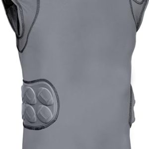 Defender Adult Padded Football Shirt - Football Rib Protector with Shoulder & Spine Football Pads, 5-Pad Football Compression
