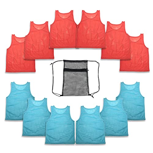 12 pc Set Team Pinnies Vest with Mest Backbag
