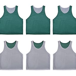 6 PCS Reversible Pinnies Basketball Soccer Training Vest Double Sided Mesh Jerseys for Adult
