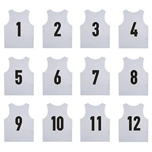 41C4vmLm6rL.jpg 12 Pack(1-12) Numbered Pinnies/Scrimmage Vest/Team Practice Jerseys for Basketball, Soccer, Football