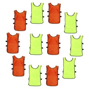 41DNBigFhOL.jpg 12Pcs Polyester Sports Training Vests Breathable Sleeveless Team Practice Jerseys with Elastic Straps for Football Basketball