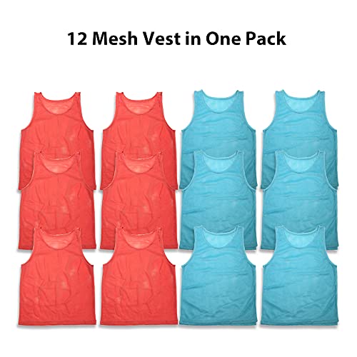 12 pc Set Team Pinnies Vest with Mest Backbag