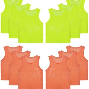 Soccer Pennies Youth,Team Practice Vests for Sports,Football Practice Jersey for Child, Teen & Adult,Set of 12