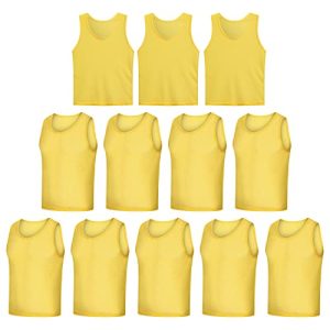 12 Pack Scrimmage Vest/Team Training Jerseys/Sports Pinnies/Practice Jerseys/Soccer Bibs with Carry Bag