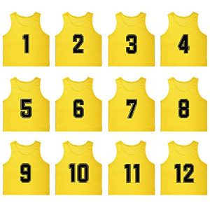 41cGAAuLhYS.jpg Set of 12 Numbered (1-12) Soccer Vests/Sport Pinnies/Training Bibs with Free Carry Bag