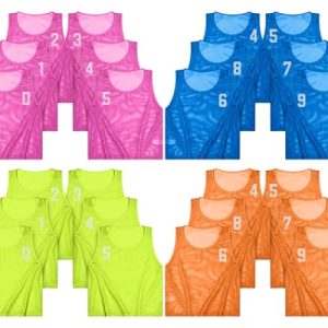 Pinnies Scrimmage Vests, Nylon Mesh Team Practice Jersey Youth Pinnies for Sports Basketball Soccer Football