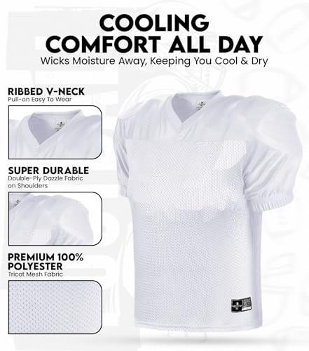 41ilR9PRGOL.jpg Men’s Football Practice Jersey - Pro-Style, Lightweight & Breathable Mesh Football Jersey for Men