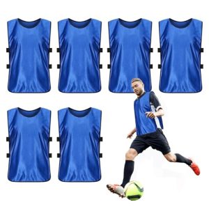 6 Pack Basketball Jersey, Polyester Soccer Training Vest Water Absorption Scrimmage Team Vests for Adult Kids