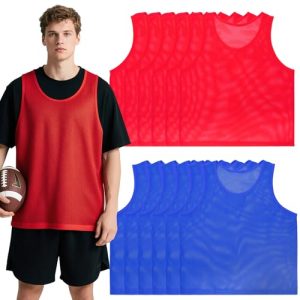 41sTjhjOvqL.jpg 12 Pcs Soccer Pinnies,Team Pennies Jersey Scrimmage Vest Sports Practice Mesh Basketball Vest for Adults Youth
