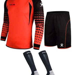 41wKHS2M5DL.jpg Soccer Goalie Jersey Padded Uniform Kit - Goalkeeper Jersey, Shorts, Socks - Mens Football Padded Shirt Kids/Adult size