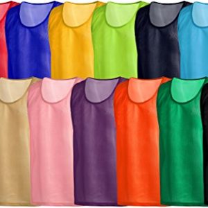 Soccer Pinnies – Mesh Jersey Vest for Scrimmage Practice, Soccer Pennies and Training Bibs