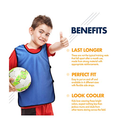 51-As7NJX9L.jpg Pinnies Scrimmage Vests for Kids, Youth and Adults (12-Pack) - Soccer Pennies