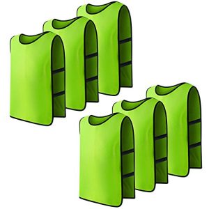 Team Practice Pinnies Scrimmage Vests Sport Jerseys Vests with Flexible Straps for Adult, Pack of 6 Pcs
