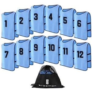 51LF2nahDjL.jpg Scrimmage Training Vest Kids Youth Adult Soccer Practice Jersey Athletic Pinnies (12 &24 Pack)