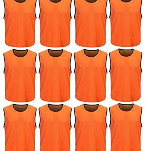 DH Mens Soccer Sports Team Practice Pinnies Scrimmage Training Mesh Vests -12 Pcs Pack