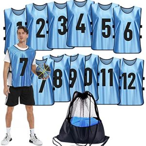51hkmDZk4L.jpg Scrimmage Training Vest (12 Pack) Team Sports Pinnies Jerseys for Adult Youth Soccer Bibs Numbered Practice Jerseys