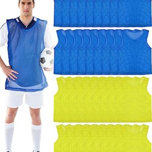 36 Pcs Adult Pinnies Scrimmage Vests Youth Pinnies Team Practice Jerseys for Sports Soccer Football Basketball Practice