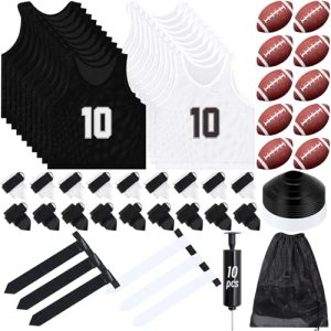 51tFhwYdeZL.jpg 20 Player Flag Football Set Training Equipment Include Flag, Jersey, Football, Belt, Cone